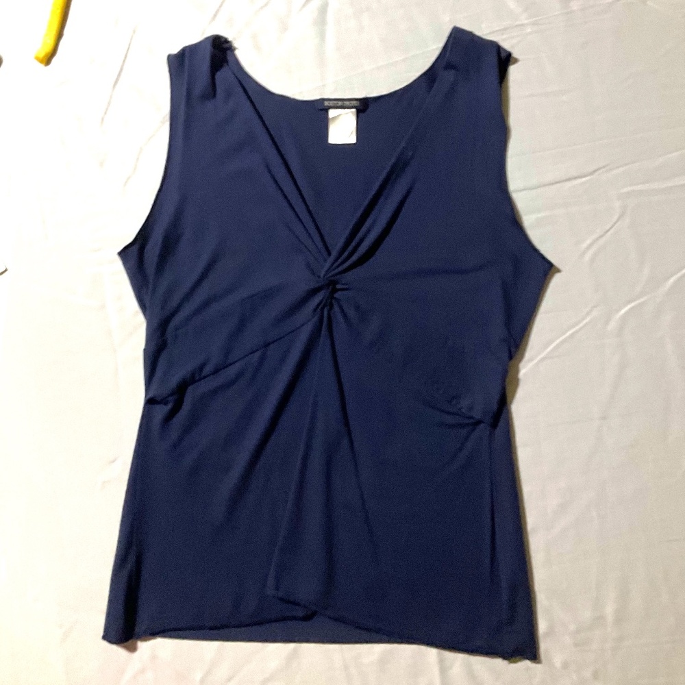 Boston Proper Sleevless Dark Blue Top,  Sz Medium